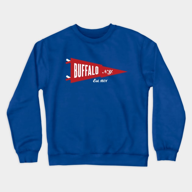 Buffalo NY - Pennant Crewneck Sweatshirt by PodDesignShop